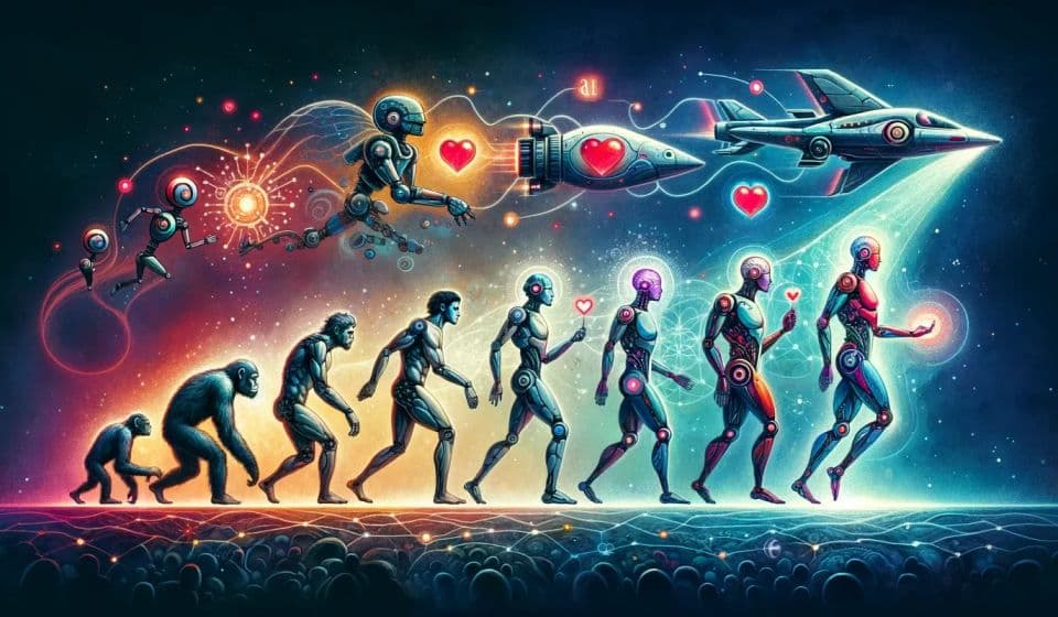 Image of evolution for a software developer