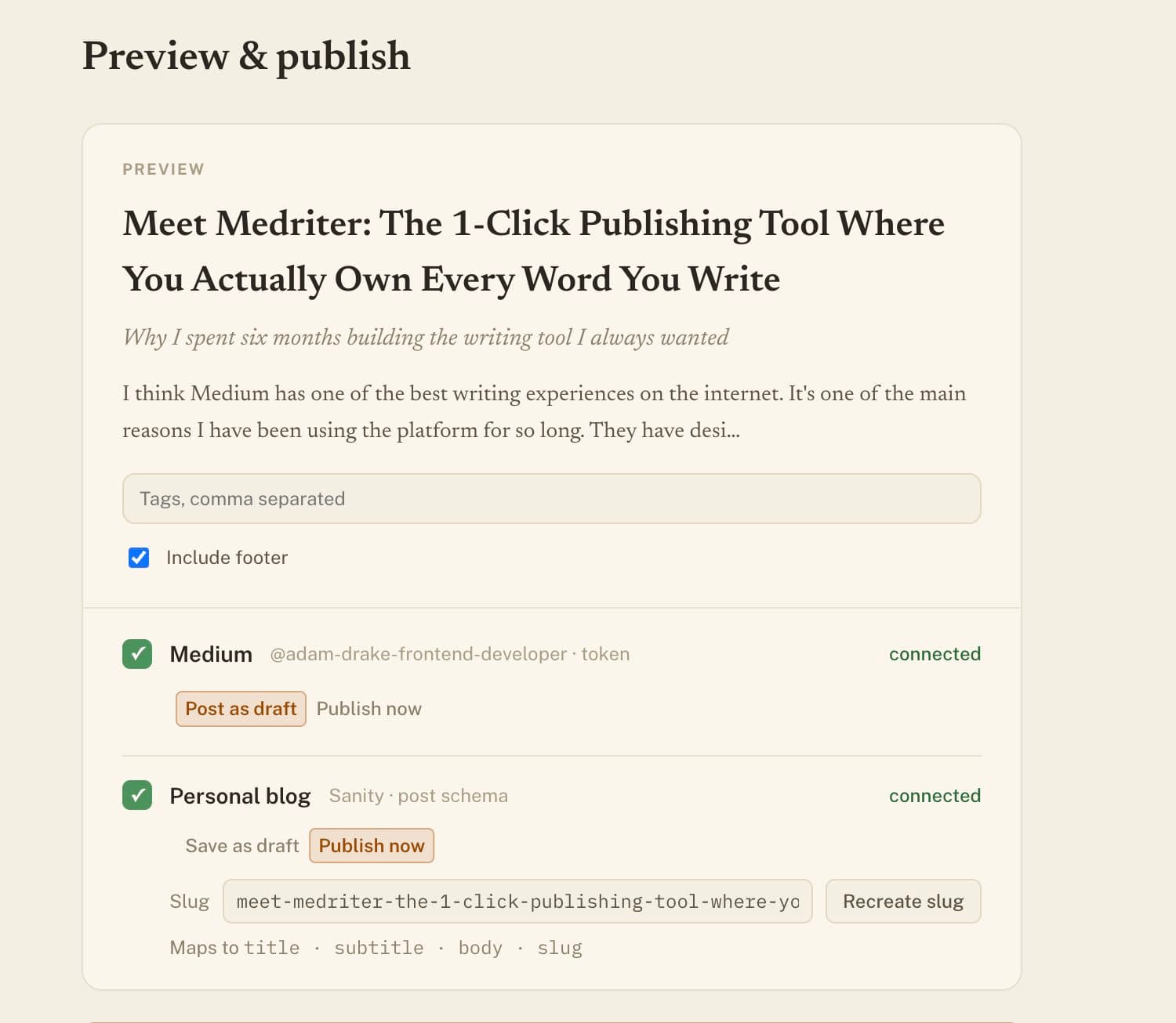 Easy to publish with one click